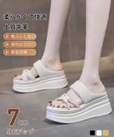 プラットフォームグリッターウェッジサンダル