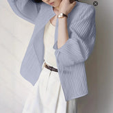 レディース エレガント プリーツ 縦ストライプ 半袖シャツ