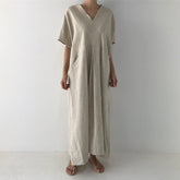 ヴィンテージコットン&リネンのレイジースタイルドレス