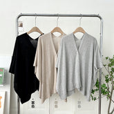 ファッショナブルで万能な長袖ニットカーディガン