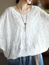 レディース バットウィングスリーブ トップス - 中東風レースディテール