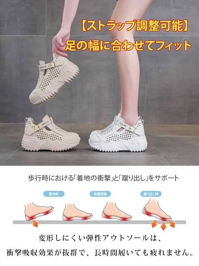 身長を6cmアップさせるメッシュサンダル