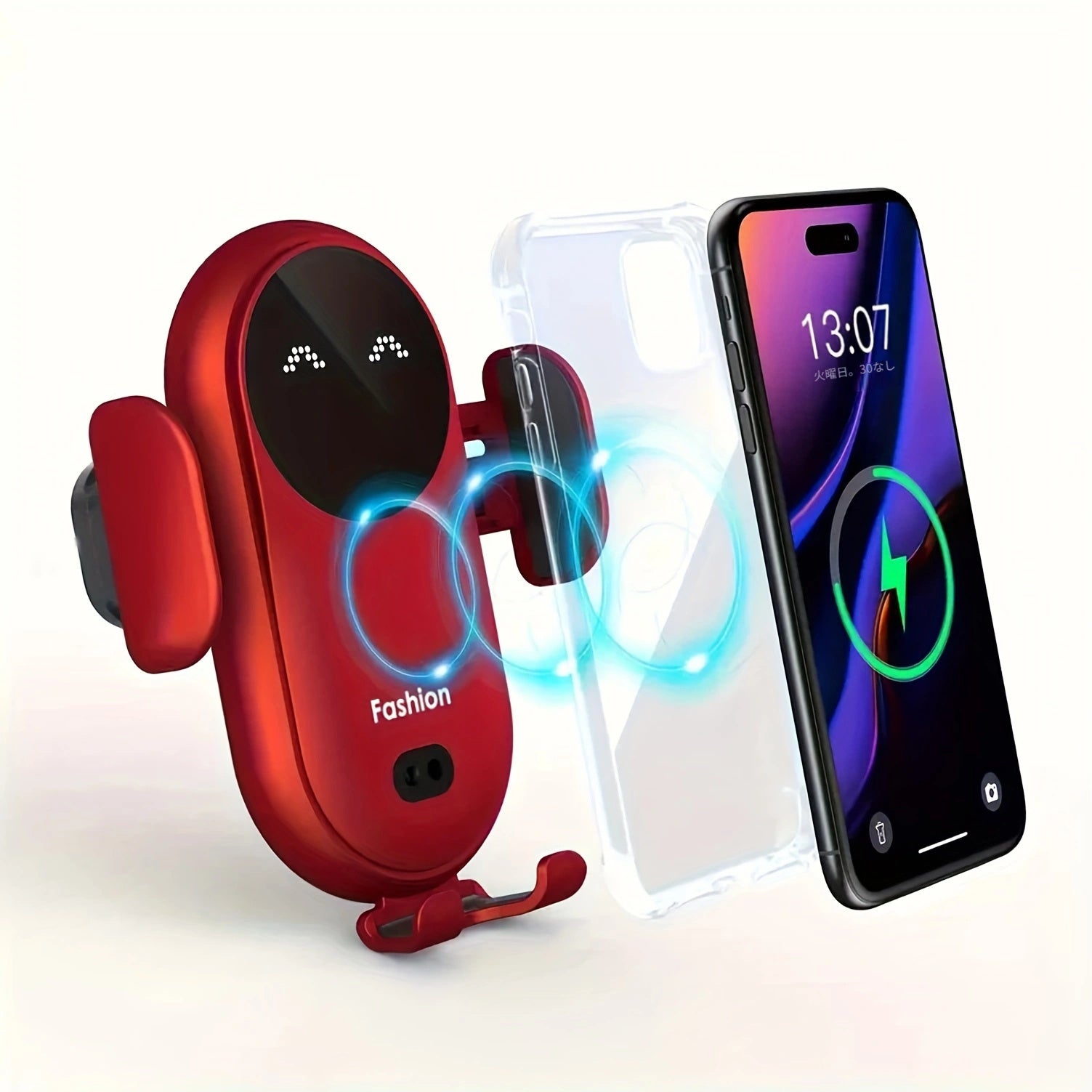 ワイヤレスカーチャージャー、エアベント用スマートフォンホルダー、自動クランプ、急速充電