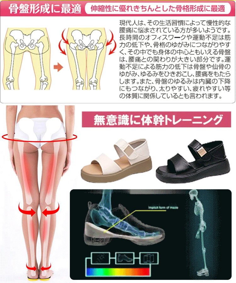 厚底矯正滑り止めマザーズシューズ