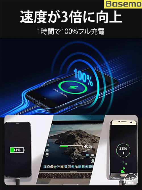 スプリング伸縮4-in-1超高速充電ケーブル
