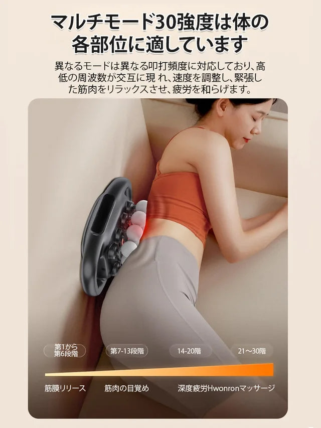 16頭筋膜ガンは強力で広範囲に全身をマッサージします