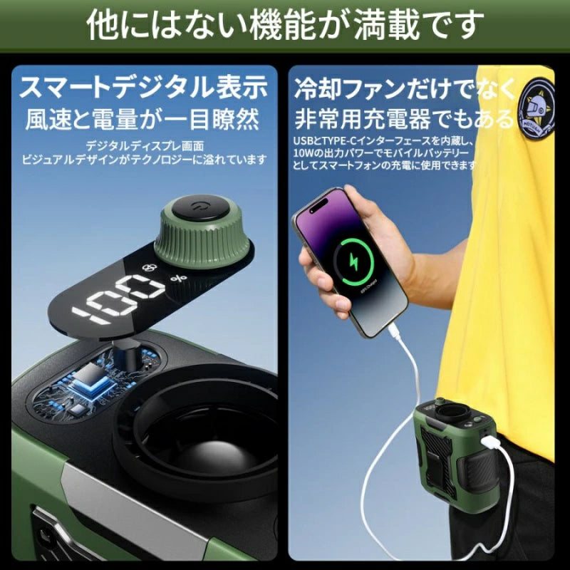 2025年新型高速腰掛けファンはパワーバンクとしても使用可能